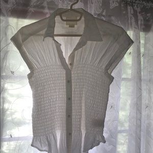 Anthropologie white cotton top